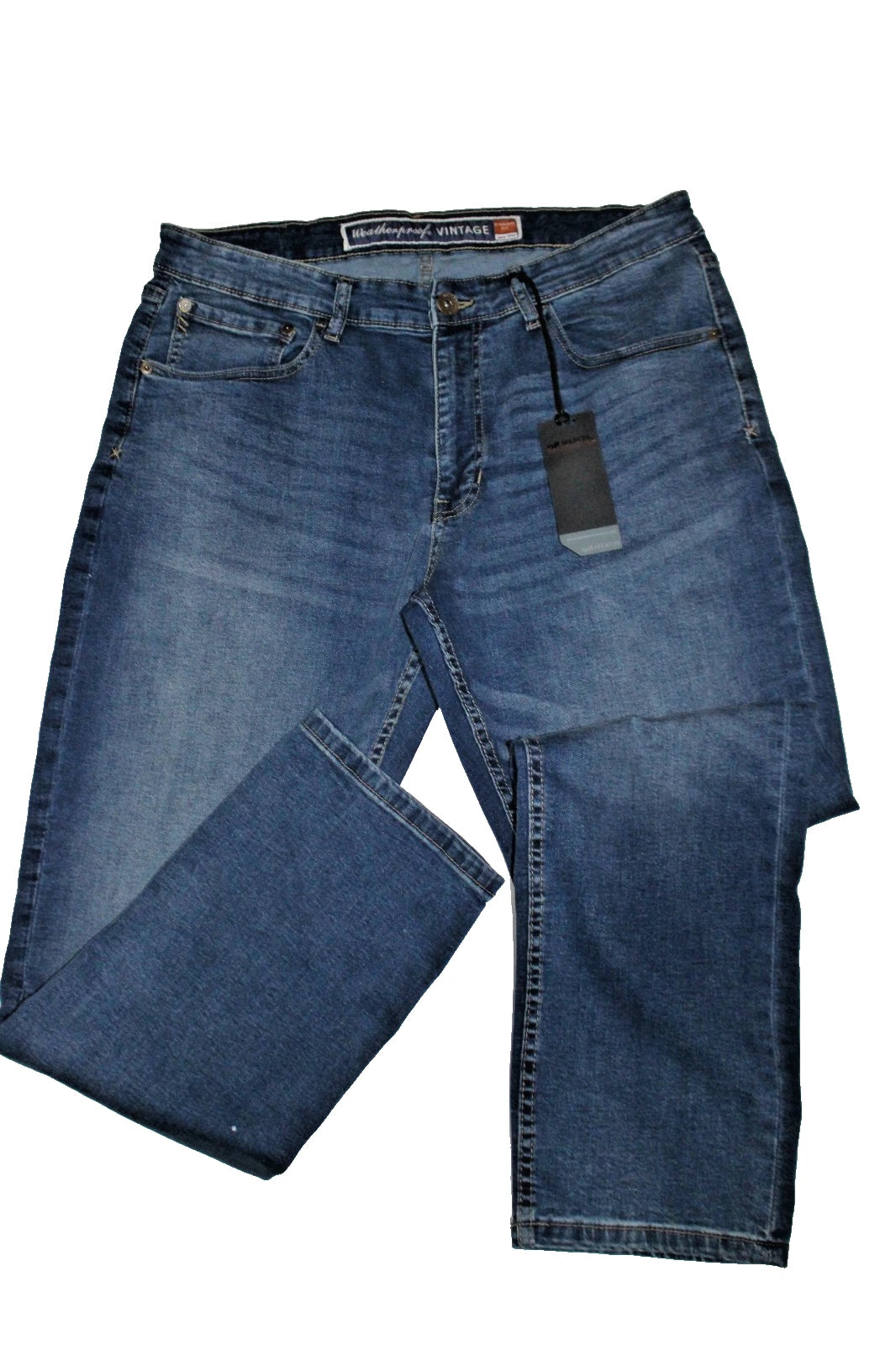 Jean bleu stretch coupe droite vintage imperméable Vortex