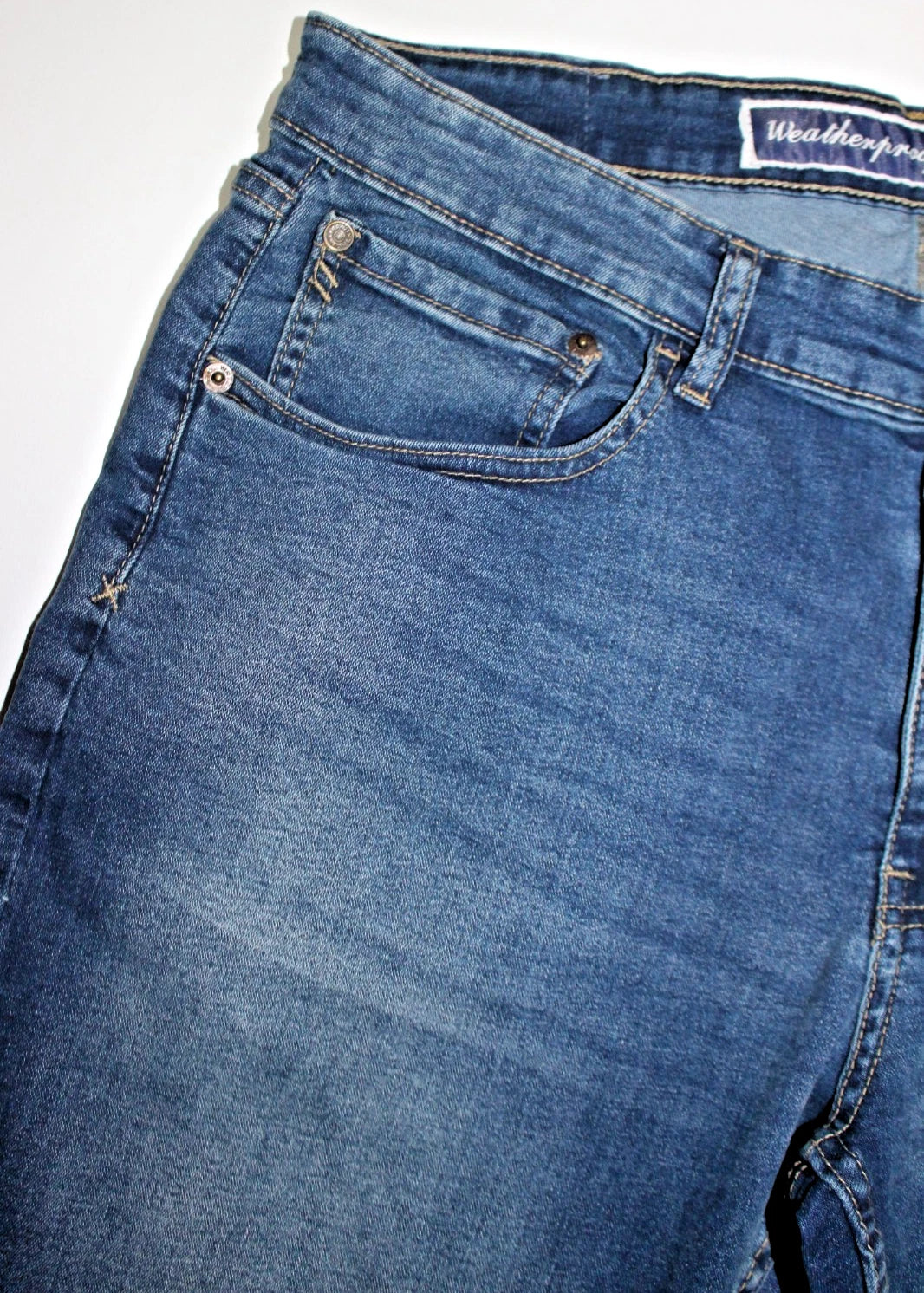 Jean bleu stretch coupe droite vintage imperméable Vortex